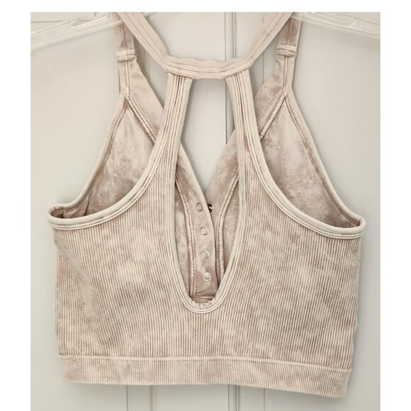 Kali Rose Ribbed Bralette Crop Top in Tan Size 1X/2X - Picture 3 of 5